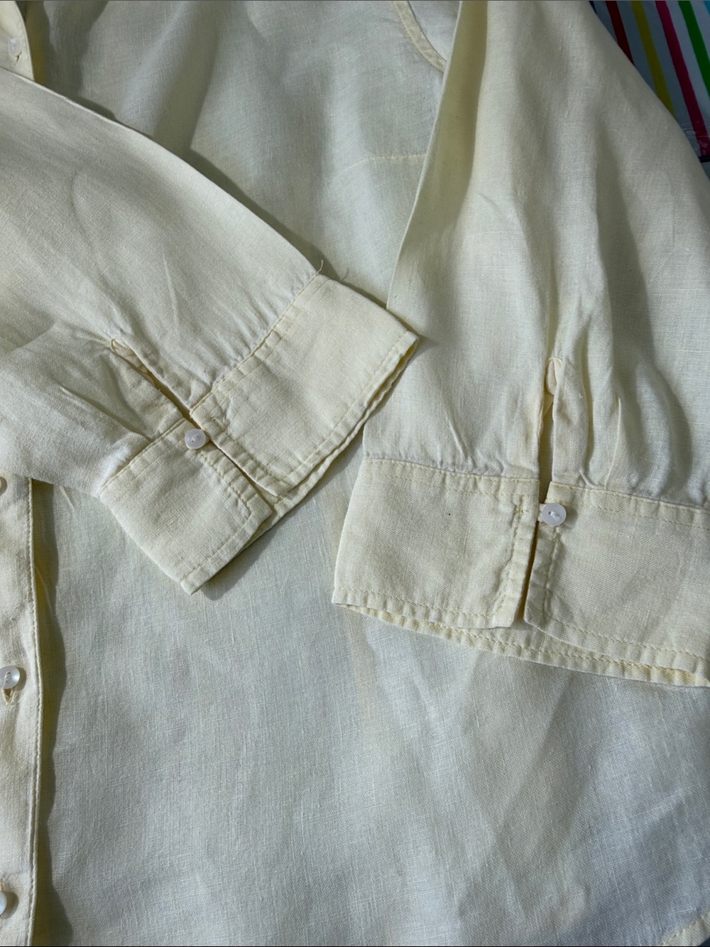Talbots Soft Lemon Button-Up Collared Blouse - Picture 6 of 12